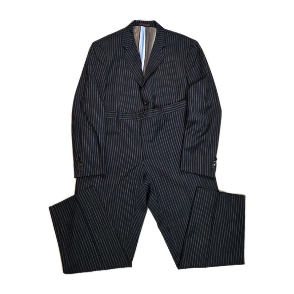 Etro Milano Blazer Pant Set Mens 58 Pinstriped Suit Italy
